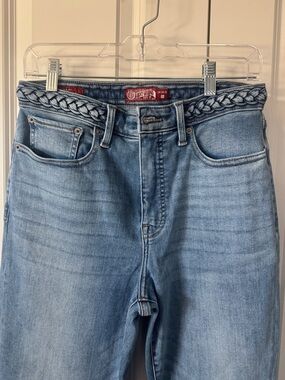Lucky Legend Brand Light Blue Braided-Waist Jeans